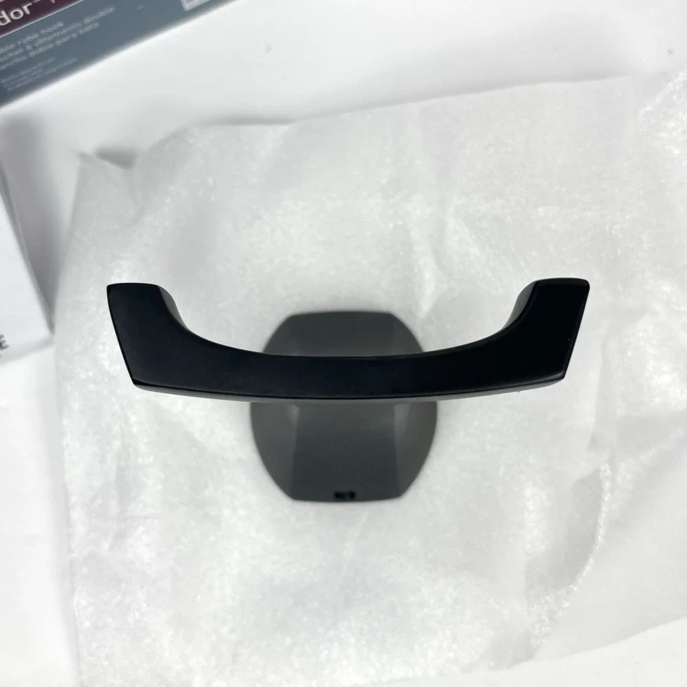 Moen Lindor MY8703BL Double Robe Hook Matte Black Press & Mark New Open Box